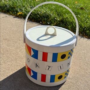 Vintage Nautical Boating‎ Ice Bucket with Cover